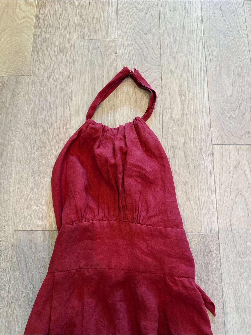 Banana Republic Halter Open Back Linen Maxi Dress Italian Parisian Euro Summer - Picture 3 of 8